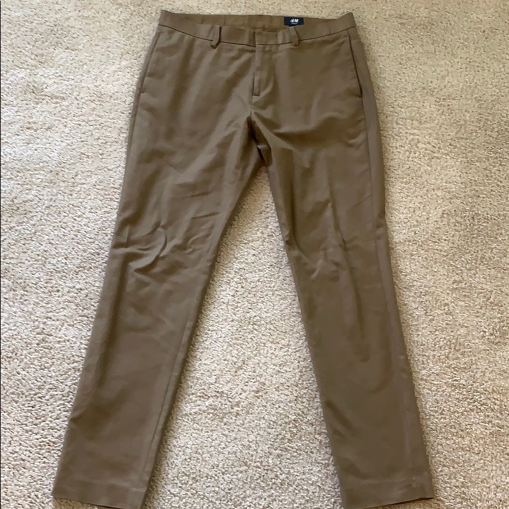 H&M Slim Fit Khaki Dress Pants